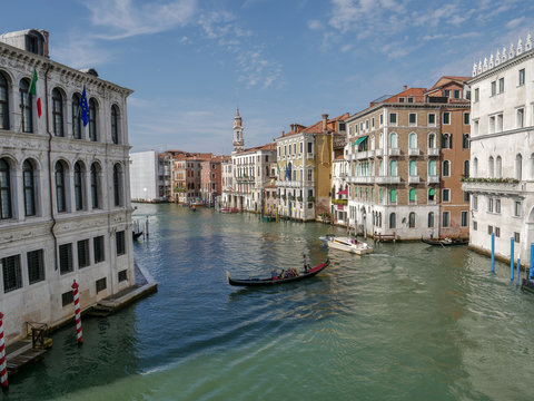 Venice, Italy, Venetian Grand Canal in summer
