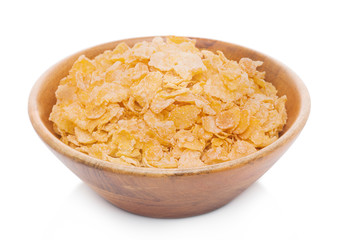Bamboo wood bowl with organic granola cereal