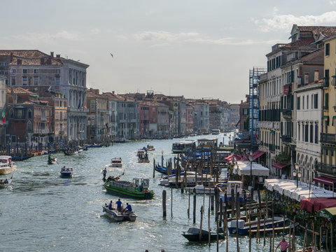 Venice, Italy, Venetian Grand Canal in summer