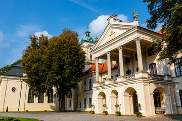 Fototapeta na wymiar Zamoyski Palace in Kozlowka. It is a large rococo and neoclassical palace complex located in Kozlowka near Lublin in eastern Poland