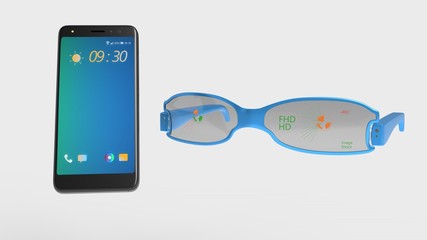 Technology features concept background, 3d rendering