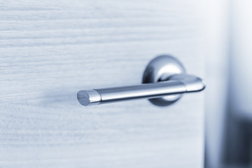 Closeup on door handle. Nobody