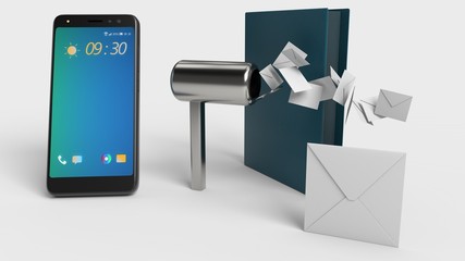 Technology features concept background, 3d rendering