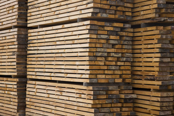 Wood processing. Joinery work. wooden furniture. Wood timber construction material for background and texture. details wood production. composition wood products. small depth of field