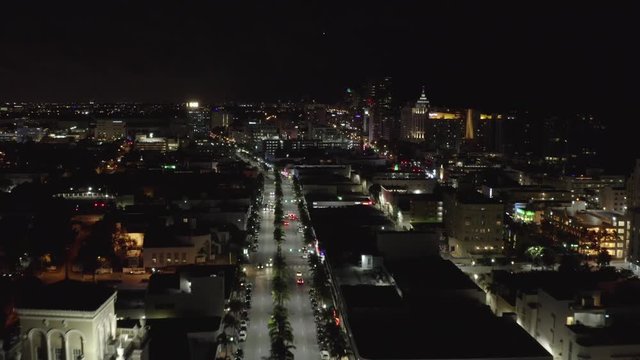 Miami night scene stock video