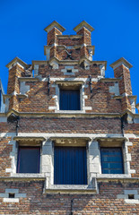 Fototapeta na wymiar brick house characteristic of Antwerp