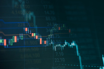 Business candle stick graph chart of stock market investment trading. Financial chart with up trend line graph, Trend of graph.Stock markets financial or Investment strategy background.