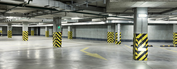Underground car parking at modern house