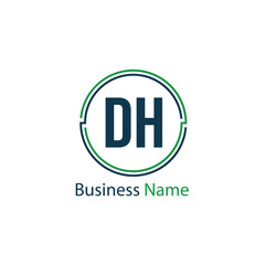 Initial Letter DH Logo Template Design