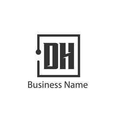 Initial Letter DH Logo Template Design