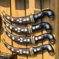 Turkish style daggers with mother of pearl inlays