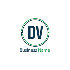 Initial Letter DV Logo Template Design