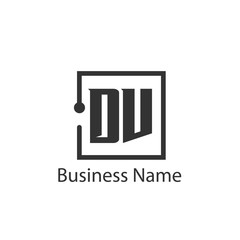 Initial Letter DV Logo Template Design