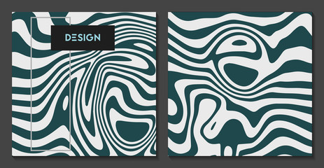 Abstract wavy twisted distorted lines. Colored texture background/ Futuristic vector illustration.
