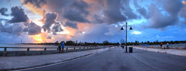 Edward B. Knight Pier at sunset in Key West,