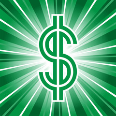 Green Dollar Sign Sunrise