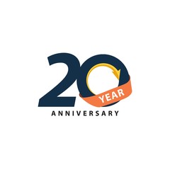 20 Year Anniversary Vector Template Design Illustration