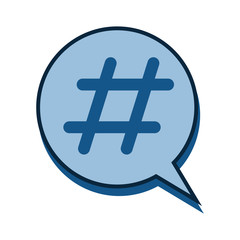 Fototapeta premium Hashtag In Circle Speech Bubble