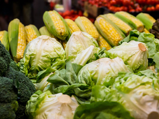 Vegetables on display