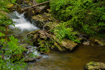 Long Exposure Waterfall Photography, Fresh Mountain Stream Moving Water