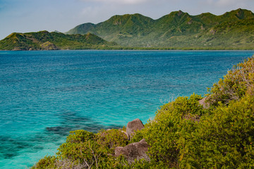 blue sea of "Cayo Cangrejo", island of Providencia, Colombia