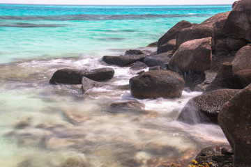 blue sea of "Cayo Cangrejo", island of Providencia, Colombia
