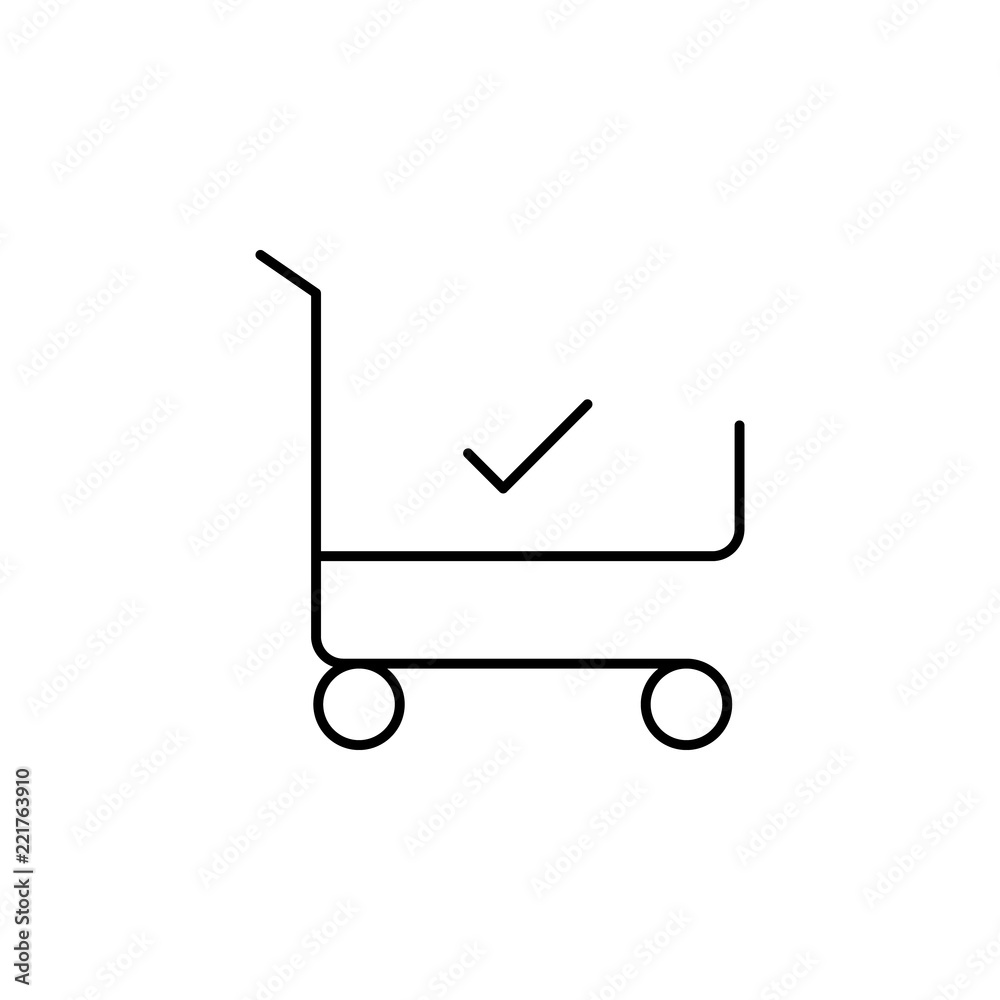 Poster purchase check icon. element of electronic commerce icon for mobile concept and web apps. thin line 