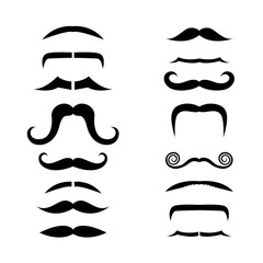 Set of isolated vector facial beards style.Beards and mustaches types.mustache vintage style.