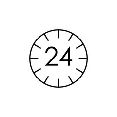 24/7 time icon. Element of logistics icon for mobile concept and web apps. Thin line 24/7 time icon can be used for web and mobile