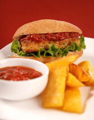 Vegan & Vegetarian Food - Fried Tofu Sandwich