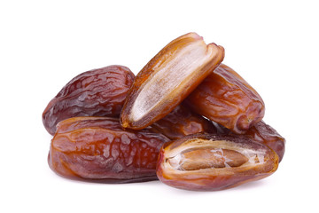 dried date fruits isolated on white background