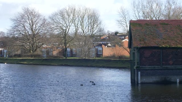 A Lake and Boathouse in Lichfield