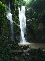 Fototapeta na wymiar Waterfall Waterfall in nature travel mok fah waterfall