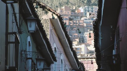 Old Street in La Paz, Bolivia. 