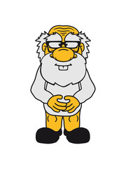 klein opa alt großvater papa hornbrille bart nerd geek lustig comic cartoon clipart gesicht kopf