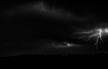 lightning in the night sky