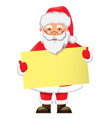 Santa Claus holding banner