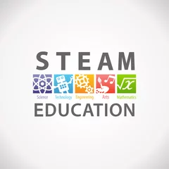 Fotobehang STEAM STEM Education Concept Logo. Science Technology Engineering Arts Mathematics. © arrow