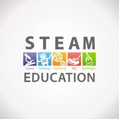 Fotobehang STEAM STEM Education Concept Logo. Science Technology Engineering Arts Mathematics. © arrow