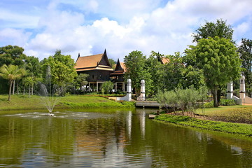 Fototapeta na wymiar Thai style house with garden.