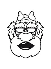 frau weiblich transe transsexuell ladyboy shemale hübsch schön opa alt großvater papa hornbrille bart nerd geek lustig comic cartoon clipart gesicht kopf