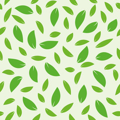 Green leaves seamless pattern.