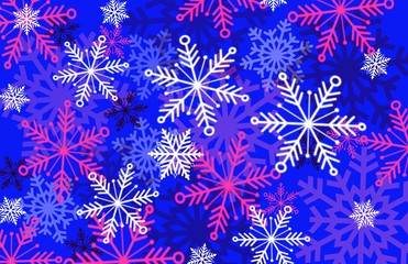 beautiful SNOWFLAKE multilayered background in blues