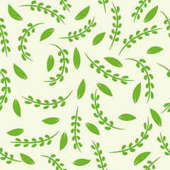 Leaves floral seamless pattern.