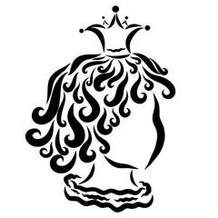 Little curly prince or princess, profile, sketch