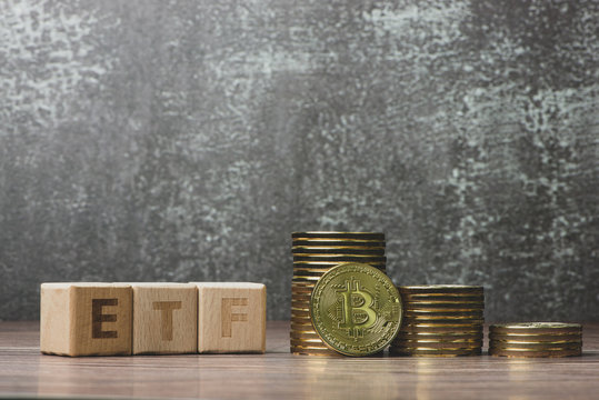 ETF and Bitcoin concept.