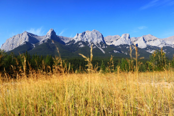 Mount Rundle, Canmore, Canmore Mountains view, alberta, Canada