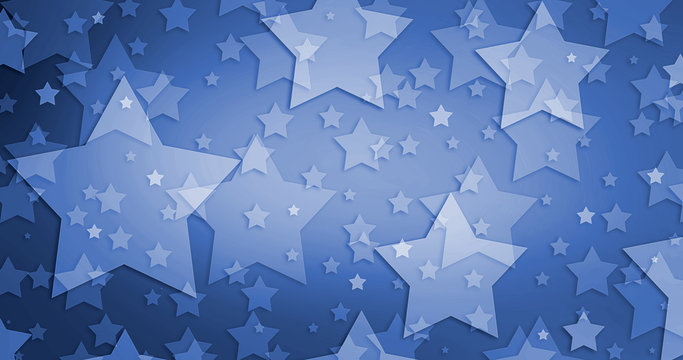 July 4th background design with white stars on blue background in patriotic pattern