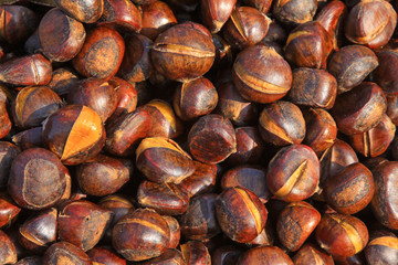 pile of Chinese chestnut, delicious snacks