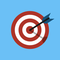 Target icon. Target with an arrow flat icon concept vector